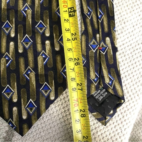 Bovet Hand Finished Classy 100% Silk Men's Fashion Neck Tie Earthy Geometric - Picture 4 of 5